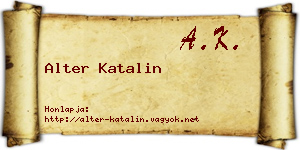 Alter Katalin névjegykártya